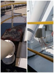 Side-by-side comparison showing surface before painting with visible wear and after fresh professional paint application by Delmos Construction